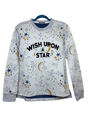 Canal Sweatshirt Gray Sz M Wish Upon Star Celestial Stars Long Sleeve Pullover